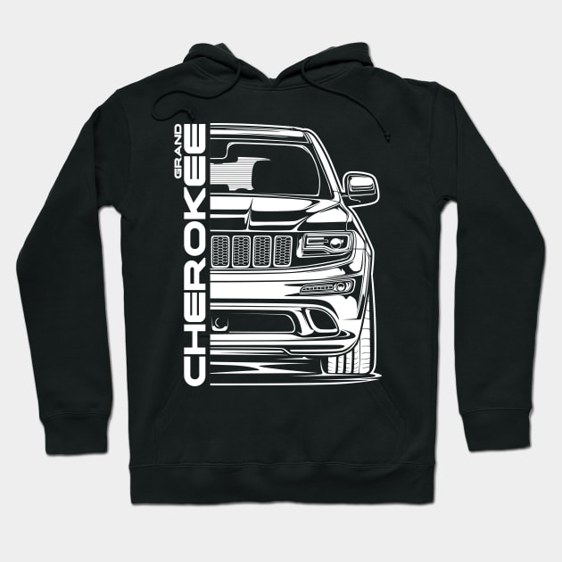 Grand Cherokee SRT8 (White Print) Hoodie by idrdesign